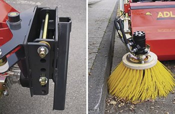 3-D systém kopírování terénu (vlevo) a přimetací kartáč vpravo