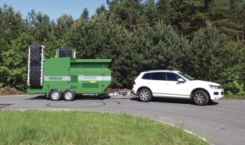 Snadný převoz bubnové třídičky MS 1600 (archiv firmy EUROGREEN CZ s.r.o.)