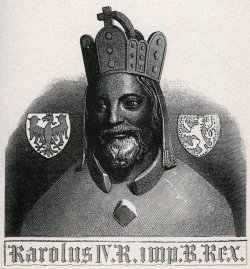 Podobizna Karla IV. podle busty z triforia chrámu sv. Víta.