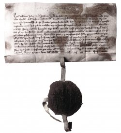 Listina z 21. 4. 1311 z doby panování Jana Lucemburského, týkající se příbramské hutě (první písemný pramen k místní báňské činnosti).