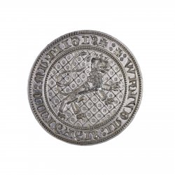 Stříbrné pečetidlo udělené městu Jílové (Eylaw) Karlem IV. kolem roku 1350