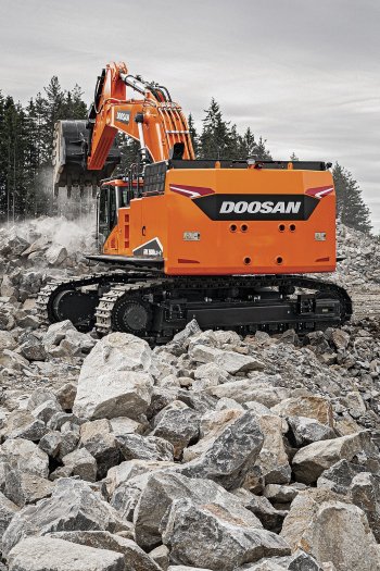 Model DX800LC-7 je primárně určen k nasazení při těžbě nerostných surovin nebo odstraňování skrývky a nakládání velkého množství materiálu