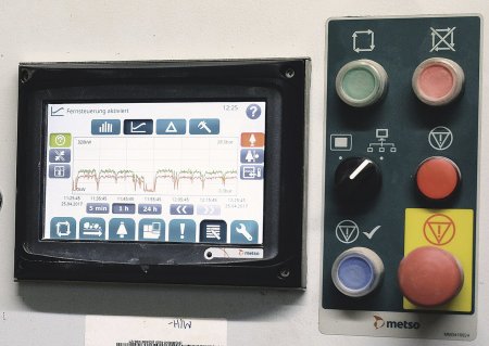 Drtič lze snadno nastavit pomocí procesní řídicí jednotky IC50C s informativním barevným displejem.