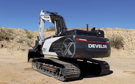 Develon Concept-X2 je technologie zaměřující se na autonomní provoz. Stroje jsou bez kabiny.