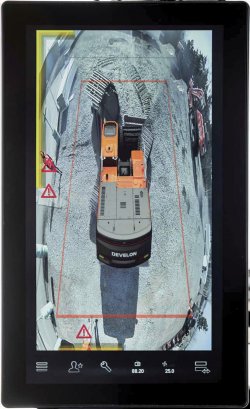 Systém SAVM vymezuje dvě zóny – výstražnou a nebezpečnou – a v případě rizika okamžitě upozorňuje obsluhu vizuálními a zvukovými signály.